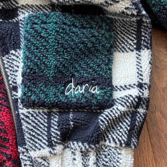 Dolls Kill X Daria Plaid Fleece Jacket with Graphic Design - Picture 4 of 13